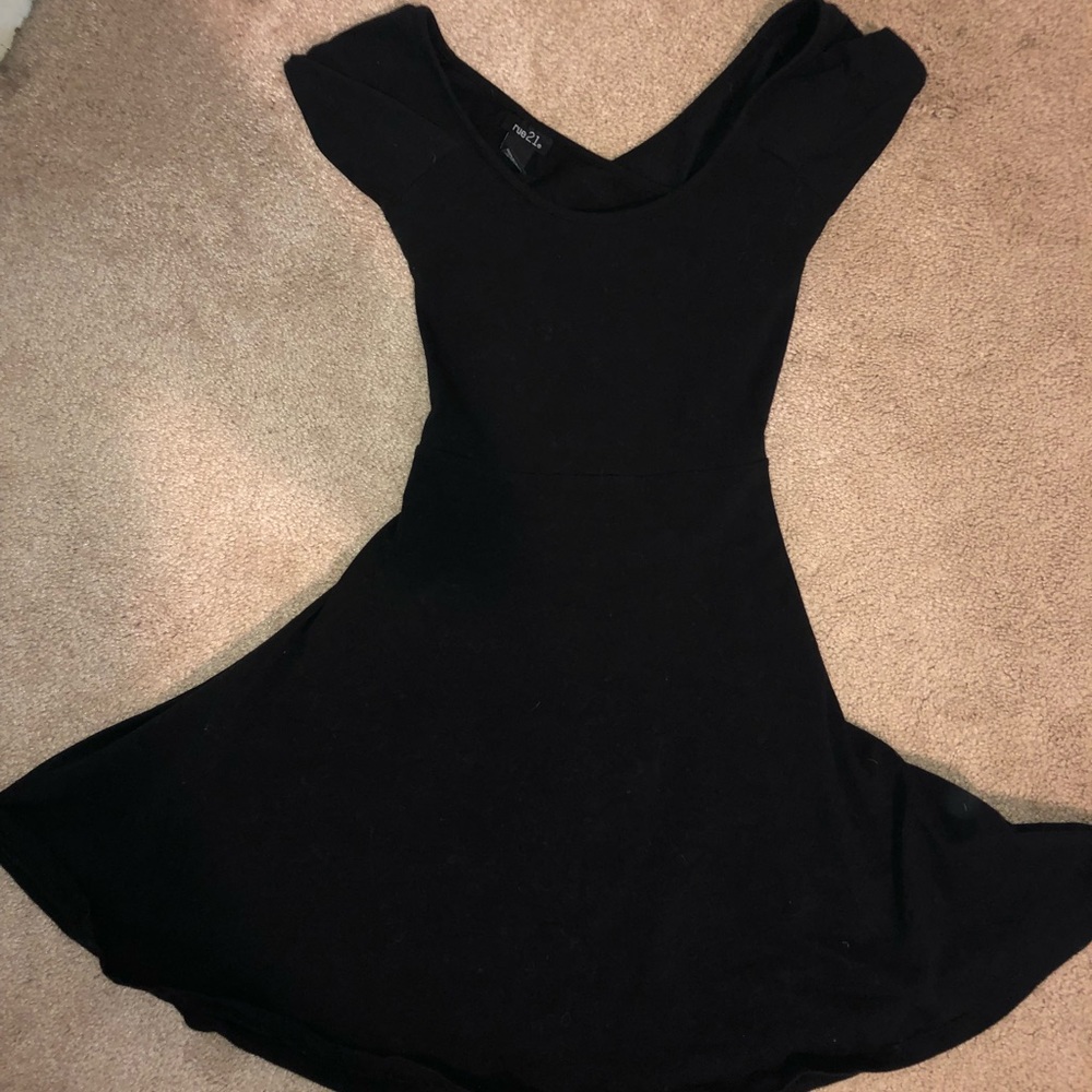 Black open back dress